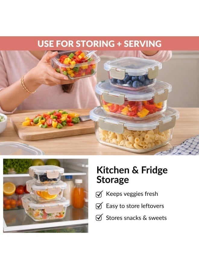 3-Piece Airtight Food Storage Container Set – Leak-Resistant Locking Lids – Food Grade Plastic – Sizes 17 cm, 14 cm & 12 cm - Image 5
