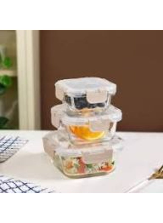 3-Piece Airtight Food Storage Container Set – Leak-Resistant Locking Lids – Food Grade Plastic – Sizes 17 cm, 14 cm & 12 cm - Image 2