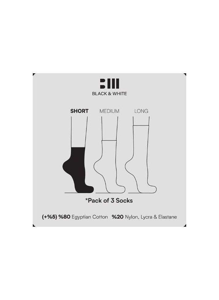 Black & White - Black Short Socks Ankle - Image 1
