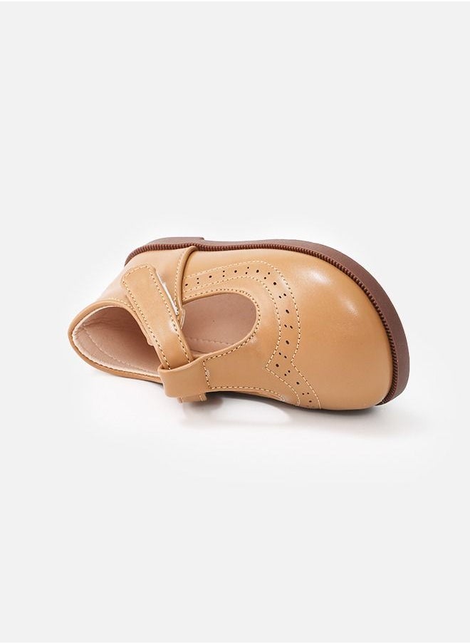 hibobi - Children's Casual Flat Soft Leather Shoes-Brown - Image 1