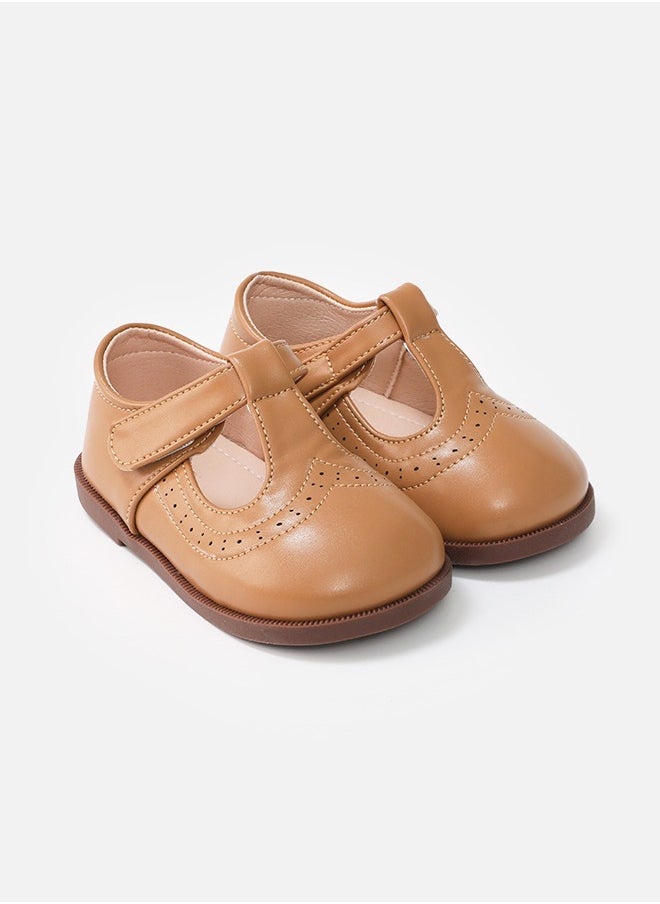 hibobi - Children's Casual Flat Soft Leather Shoes-Brown - Image 1