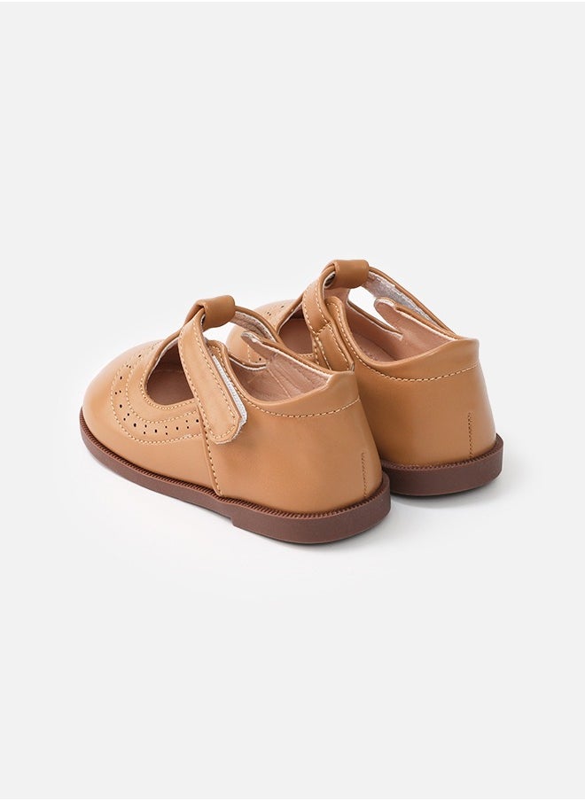 hibobi - Children's Casual Flat Soft Leather Shoes-Brown - Image 1