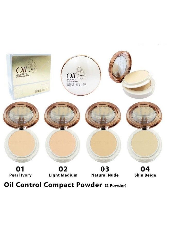 SWISS BEAUTY Oil Control 2 In 1 Compact Powder 20G Light Medium (02)  - Image 2