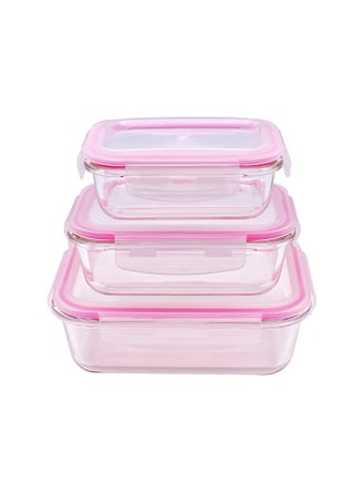 Pink Silicone Glass Storage Containers