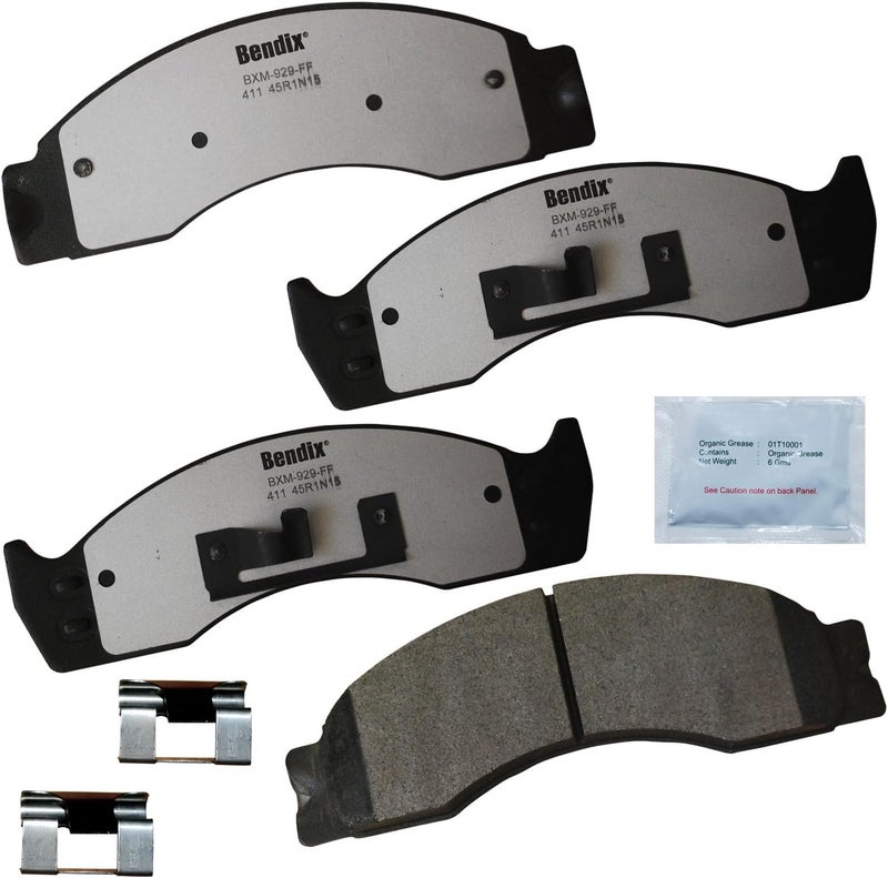 Bendix Fleet Metlok MKD411FM Semi-Metallic Brake Pads for Select Models Ford Econoline Super Duty,E-450,E-550,F-53 Motorhome Chassis,F-59 Commercial Stripped,F-450,F-Super - Image 1