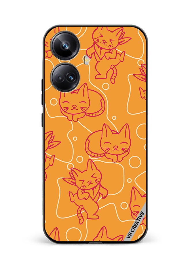 VR CREATIVE Protective Case Cover For Realme 10 Pro Plus Chilling Cat Pattern Design Multicolour - Image 1