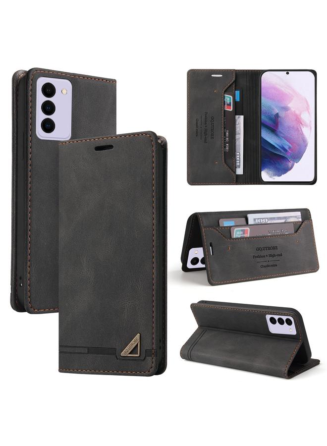 S-TOP Case For Samsung Galaxy S21 FE 5G Skin Feel Anti-theft Brush Horizontal Flip Leather Case with Holder - Image 1
