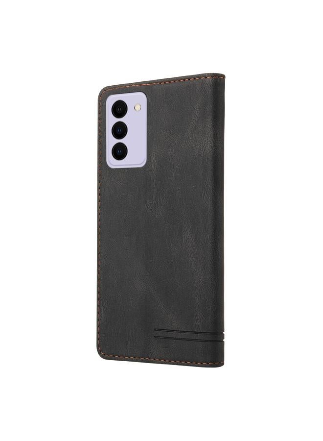 S-TOP Case For Samsung Galaxy S21 FE 5G Skin Feel Anti-theft Brush Horizontal Flip Leather Case with Holder - Image 3
