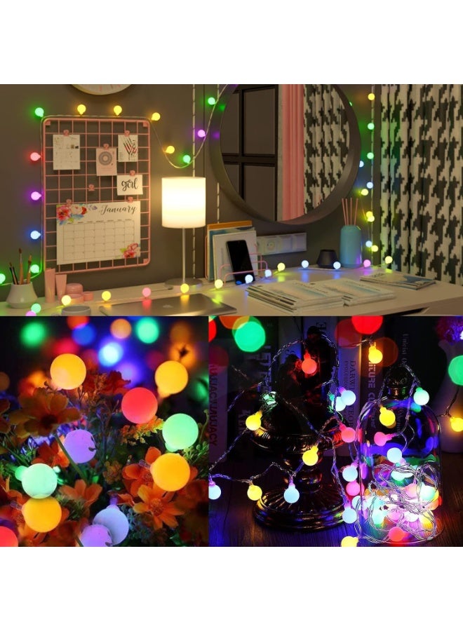 طلال أضواء سلسلة LED بيضاء دافئة ومتعددة الألوان، أضواء زينة ثنائية اللون بسلك أسود، مصابيح LED صغيرة ساطعة لتزيين المنزل، غرف النوم، والمناسبات، والاحتفالات، والديكورات الداخلية والخارجية، بما في ذلك حفلات الزفاف، والحفلات، والمناسبات المنزلية. - Image 2