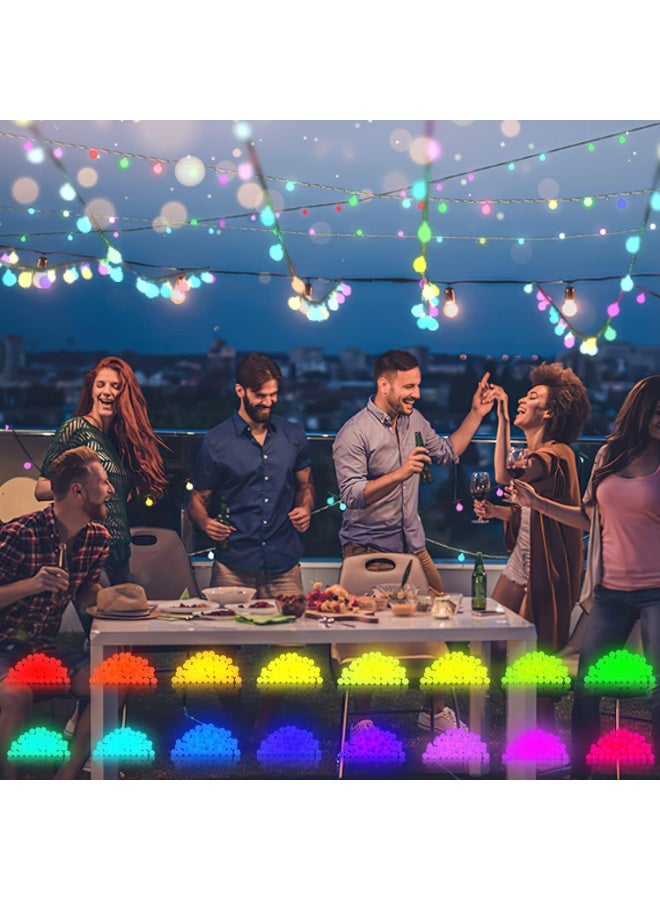 طلال أضواء سلسلة LED بيضاء دافئة ومتعددة الألوان، أضواء زينة ثنائية اللون بسلك أسود، مصابيح LED صغيرة ساطعة لتزيين المنزل، غرف النوم، والمناسبات، والاحتفالات، والديكورات الداخلية والخارجية، بما في ذلك حفلات الزفاف، والحفلات، والمناسبات المنزلية. - Image 5