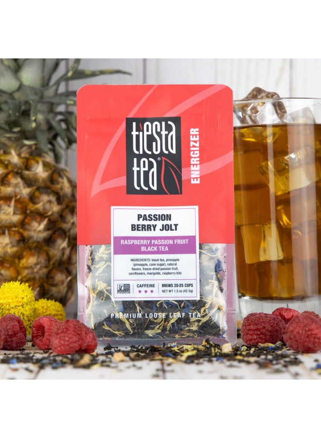 Tiesta Tea Tiesta Tea - Passion Berry Jolt, Raspberry Passion Fruit Black Tea, Loose Leaf, Up to 25 Cups, Make Hot or Iced, Caffeinated, 1.5 Ounce Resealable Pouch  - Image 1