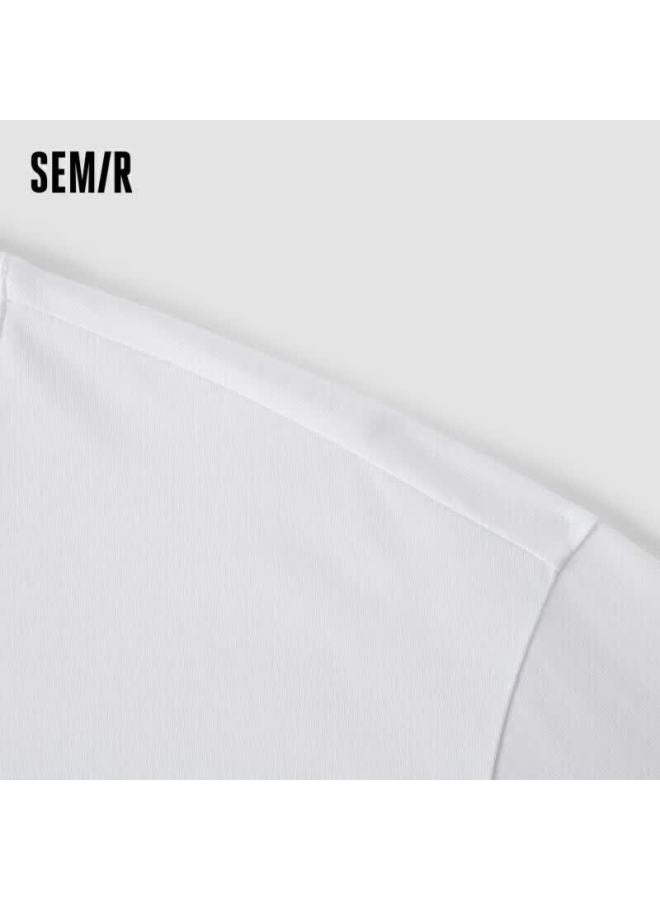 Semir Men's Short-sleeve T-shirt, Summer , Letter Print Undershirt, Commuter Top, White T-shirt - Image 2