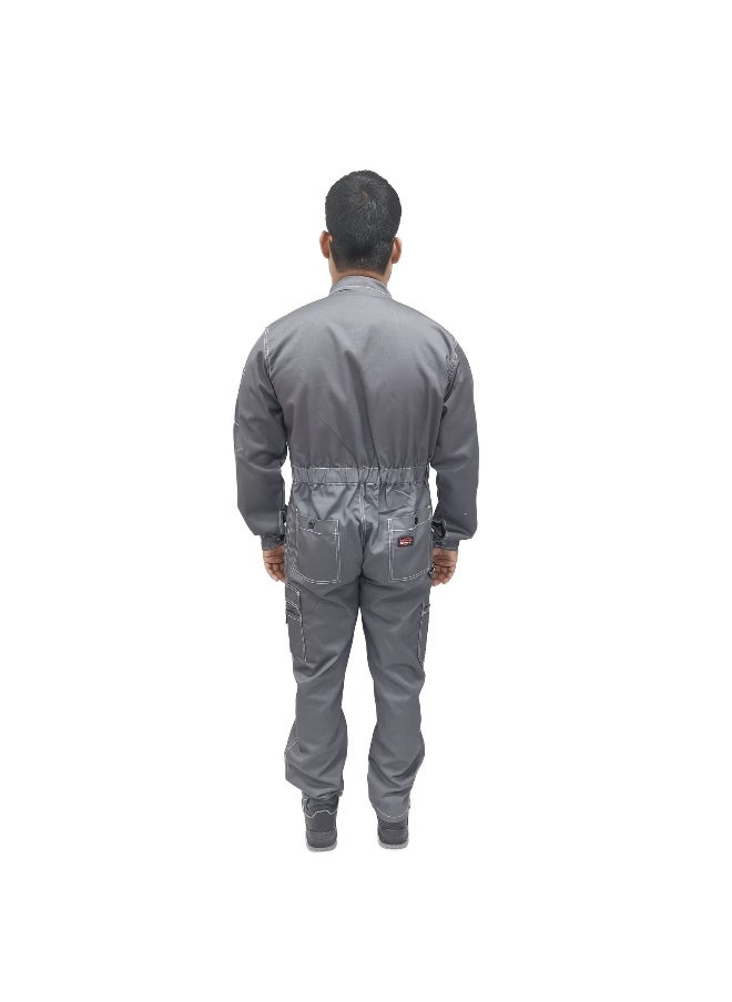 TAHA SAFETY - TAHA SAFETY Heavy-Duty Protective Workwear Coverall | Full-Body Industrial Safety Suit & Breathable Fabric for Construction, Manufacturing & Hazardous Environments | Grey | Size-M - Image 1