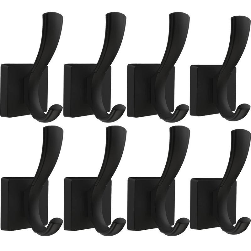 Tofiigrem Black Wall Hooks Coat Hook  Towel Hooks Robe Hook For Bathroom  Entryway Mudroom Hooks For Hanging Coat Key Hat Backpack (8 Pack  Black) - Image 1