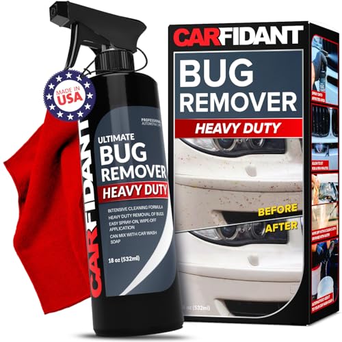 Carfidant Bug Remover Heavy Duty Spray - Cars Exterior Cleaner - Easily and Powerful Clean Bug Splatter, Bird Poop From Paint, Plastic, Rubber, Metal, Chrome, Glass - 18 fl. oz. - Image 1