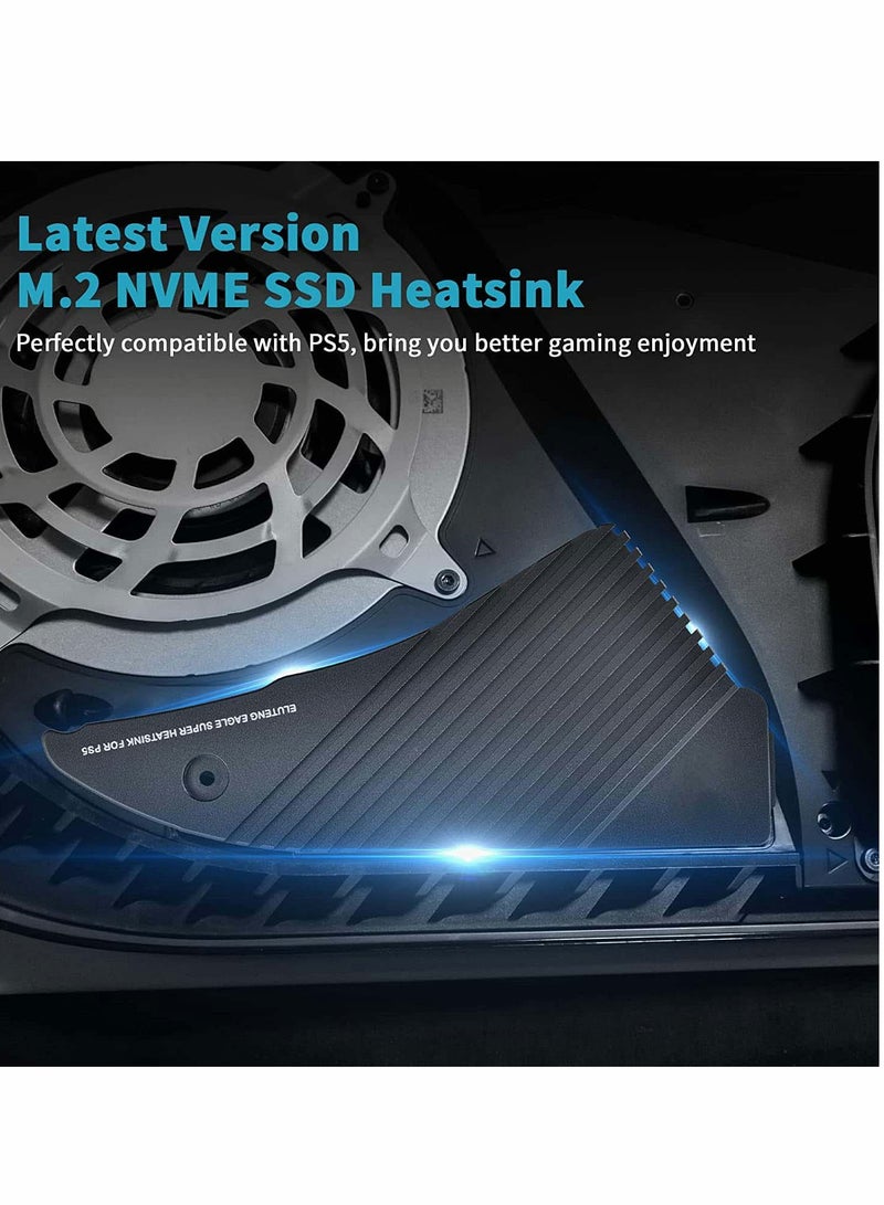 M2 Heatsink for PS5 NVMe SSD Aluminum Cooling Solution with 4 Thermal Pads for Playstation 5 Internal M2 Gen4 NVME PCIE 4.0 SSD Featuring Graphene and Silicone Pads - Image 2