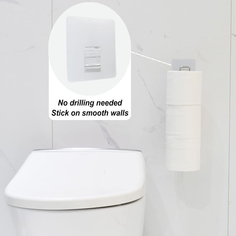 Zeadesign Toilet Paper Holder with Storage Extra 3 Roll Tissue  Over The Tank Toilet Paper Holder Wall Mount  Brushed Nickel and Chrome Tissue Holder for Bathroom Organizer  Adhesive Paper Towel Holder  1Pcs - Image 3