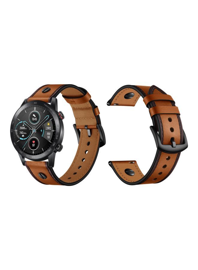 NIBEMINENT Replacement Band For Honor MagicWatch 2 46mm Brown  - Image 3