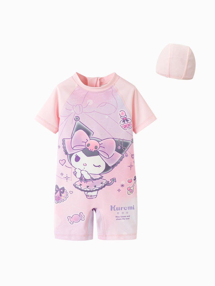 بالابالا بدلة سباحة للمع قبعة مطابقة للبنات - Image 4