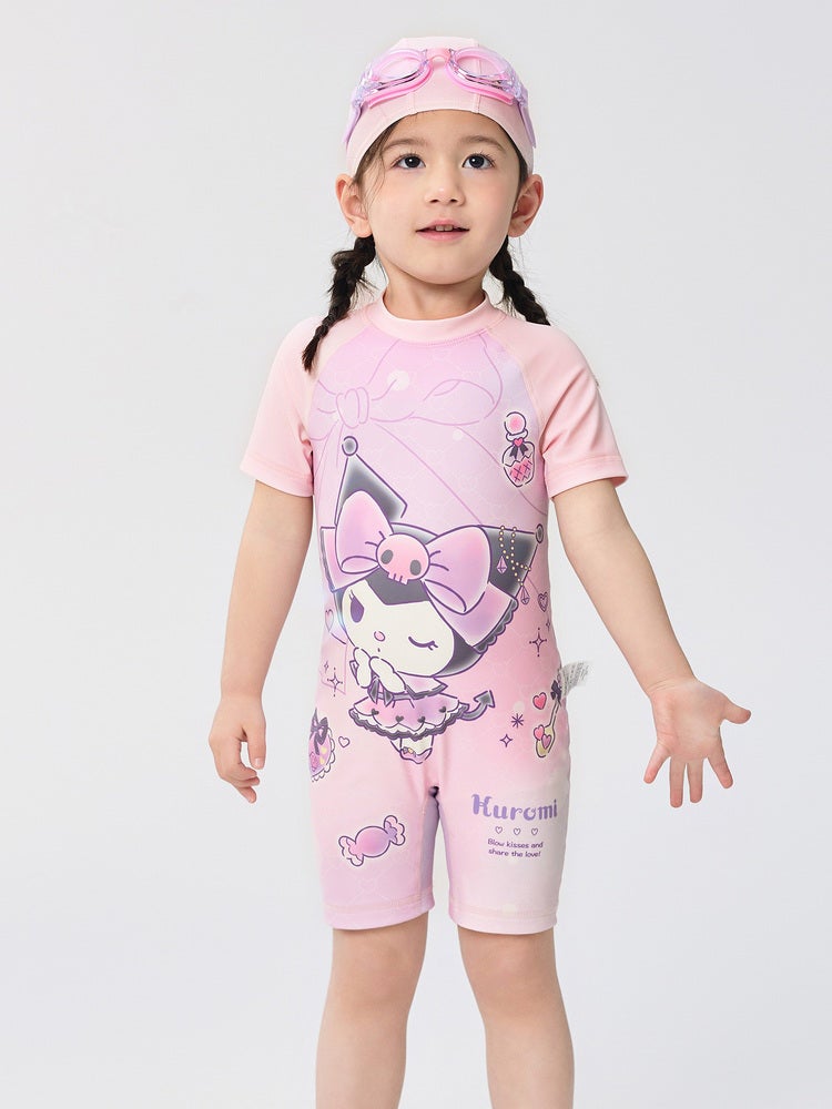 بالابالا بدلة سباحة للمع قبعة مطابقة للبنات - Image 1