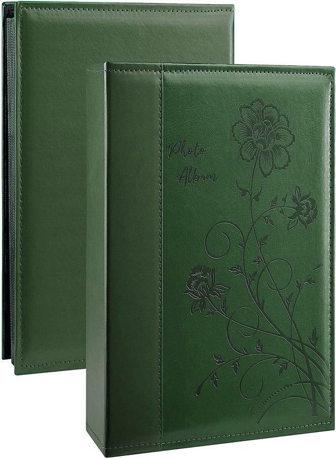 Artmag Photo Album 4x6 400 Photos, Extra Large Capacity Leather Cover Wedding Family Photo Albums Holds 400 Vertical 4x6 Photos(Dark Green) - Image 1