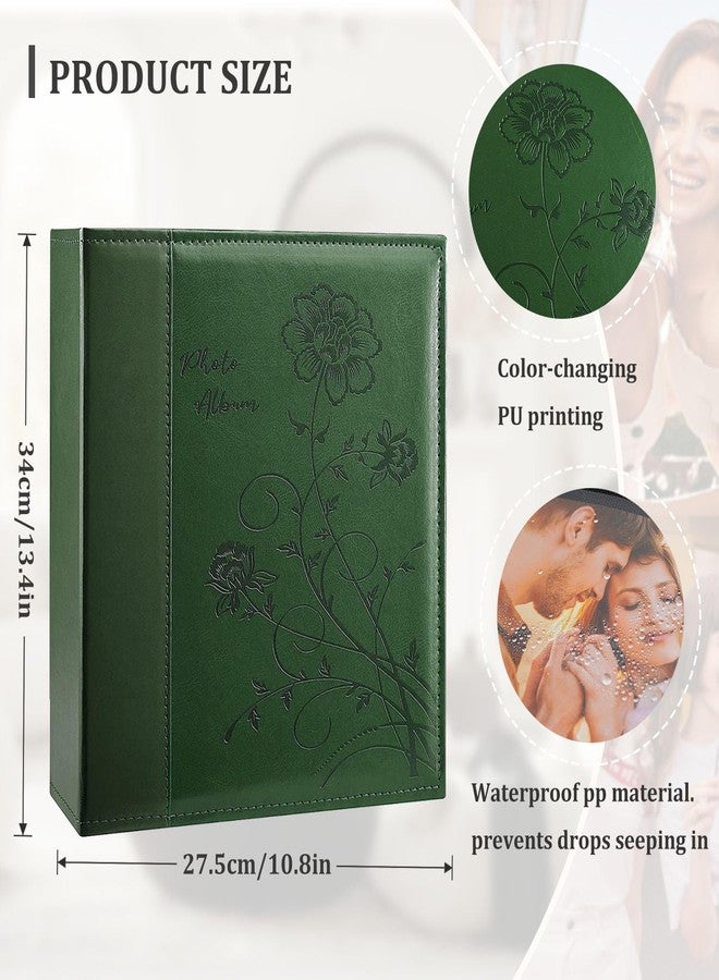 Artmag Photo Album 4x6 400 Photos, Extra Large Capacity Leather Cover Wedding Family Photo Albums Holds 400 Vertical 4x6 Photos(Dark Green) - Image 2