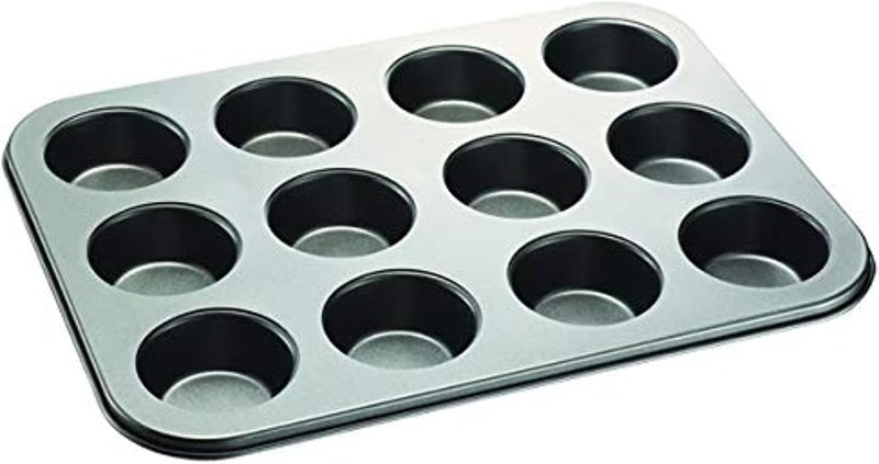 Blackstone Best Cupcake Baking Pan 12 Cup Non-Stick Muffin Tray Grey Cake Pan - Image 1