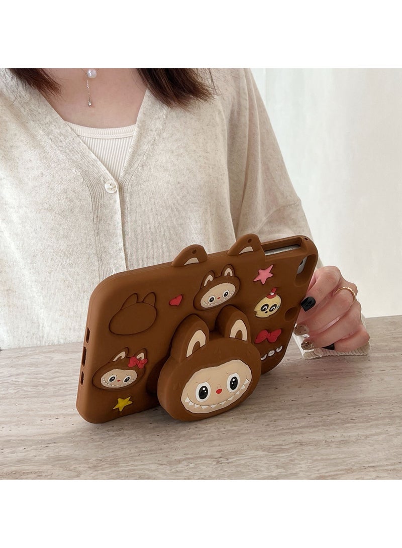 general Suitable for iPad mini1/2/3/4/5 7.9 inch Kids Silicone Case Cute Labubu Cartoon Patterns Adjustable Stand Drop-proof and impact-resistant Dirt-resistant and easy to clean - Image 3