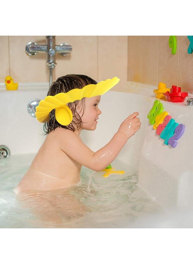 yongsheng Baby Shower Cap Bathing Cap - 3 Pcs Soft Adjustable Visor Hat Safe Shampoo Shower Bathing Protection Bath Cap for Toddler, Children (Bule+Yellow+Pink)  - Image 5