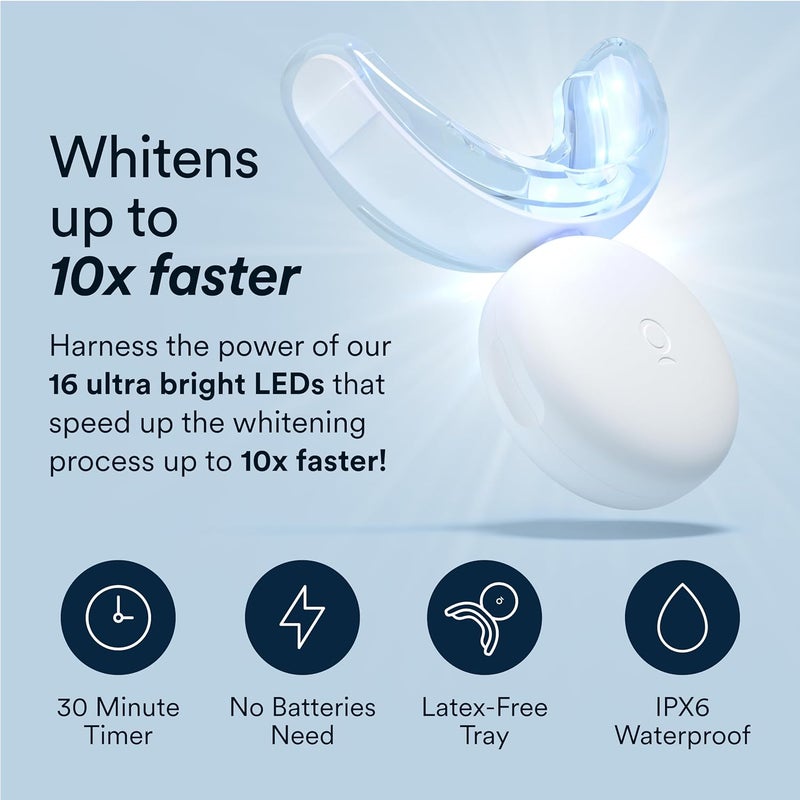Auraglow Teeth Whitening Kit LED Accelerator Light 35 Carbamide Peroxide Teeth Whitening Gel 20 Whitening Treatments Whitens up to 10 Shades in 7 Days - Image 3