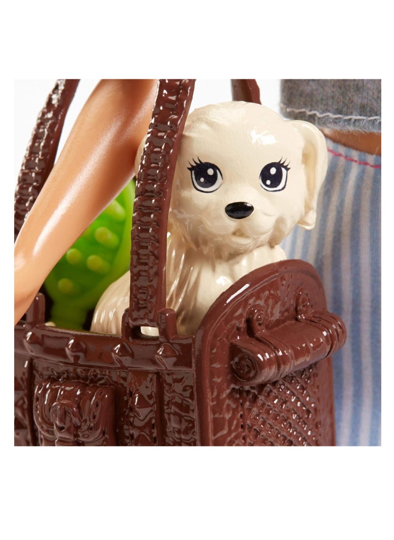 Barbie Barbie Loves Pets Doll with Puppy & Bunny Playset  - Image 5