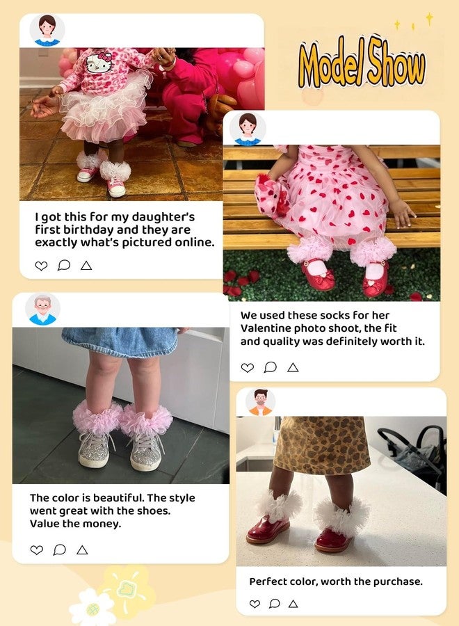 Zando Ruffle Socks for Girls 6-8 Years Kids Princess Style with Double Lace Frilly Baby Cotton Stockings Newborn Little Girls Dress Ankle Socks 6-8 Years White/Pink/Black - Image 5