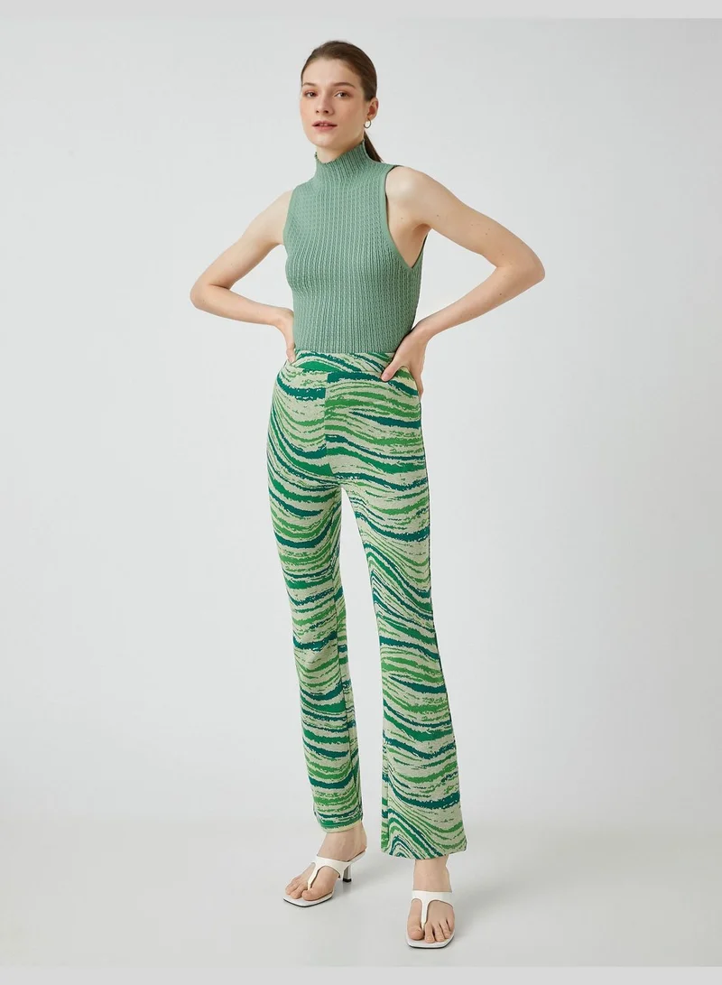 كوتون Turtle Neck Tank Top Knitted Detail