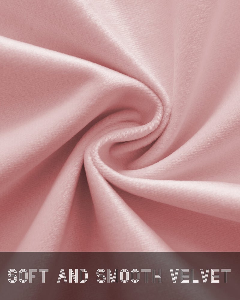 SMILETIME Pink 84in Long Velvet Curtains with Rod Pocket Thermal Insulated Soft Privacy Light-Filtering Velvet Drapes for Bedroom and Living Room, Set of 2 Panels, 52 x 84 Inches Long - Image 5