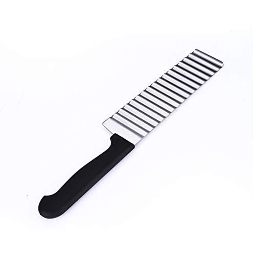 Leeonz® Potato Cutter, Crinkle Choppers French Fries Chips Chopping Knives with Wavy Blade Kitchen Cooking Tool Stainless Steel Potato Cucumber Carrot Vegetable Salad Waves Cutting Tool - Image 1