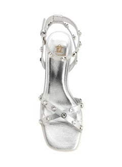 Women's Leather Kitten Slingback Sandal Bungee Closure Silver - pzsku/Z5222A33C180165E88D21Z/45/_/1694567305/98f72fa1-8289-4f58-8875-f56771771be6