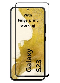 Generic One Minute Screen Protector for Samsung Galaxy S22/S23 Tempered Glass Screen Protector Full Glue Edge to Edge 9H Hardness Anti Fingerprint Scratch Resistance Glass Fingerpint work  - Image 1