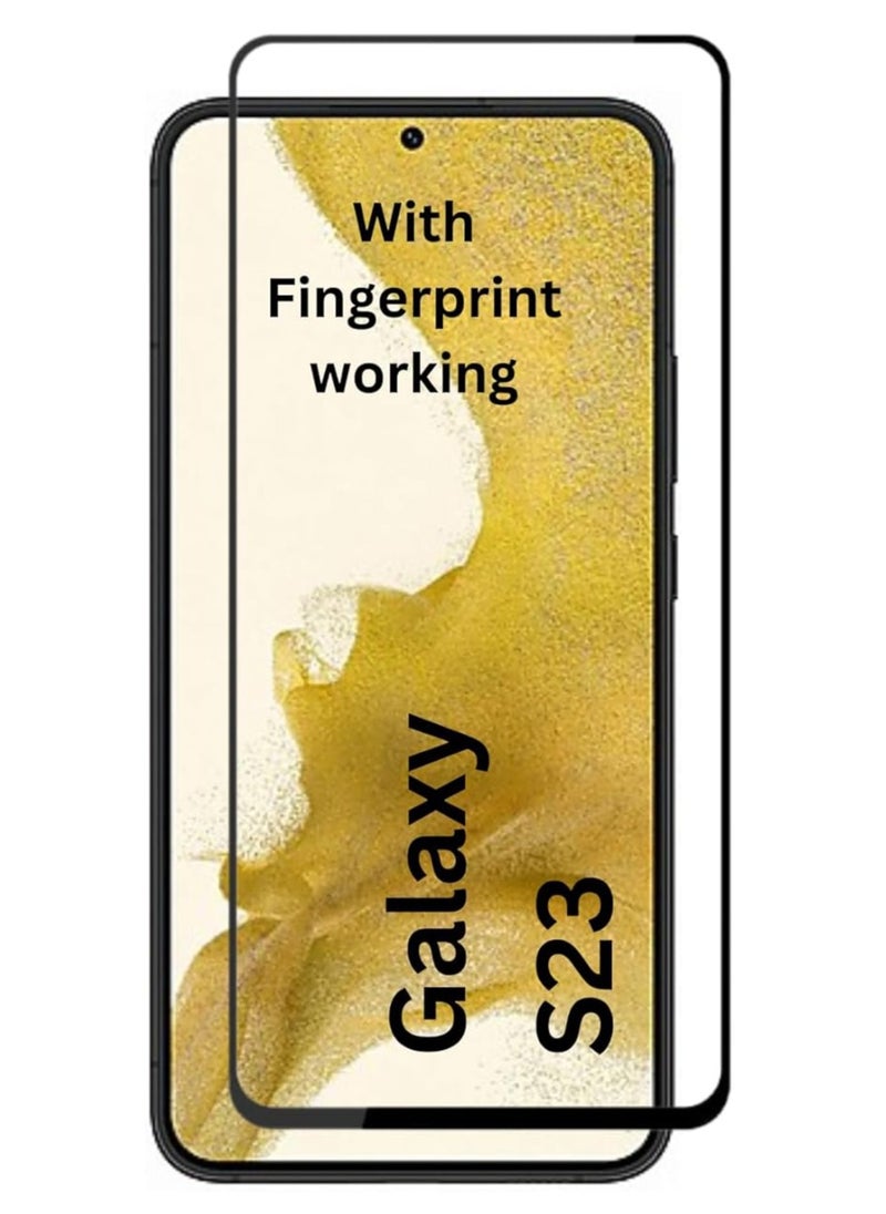 Generic One Minute Screen Protector for Samsung Galaxy S22/S23 Tempered Glass Screen Protector Full Glue Edge to Edge 9H Hardness Anti Fingerprint Scratch Resistance Glass Fingerpint work  - Image 1