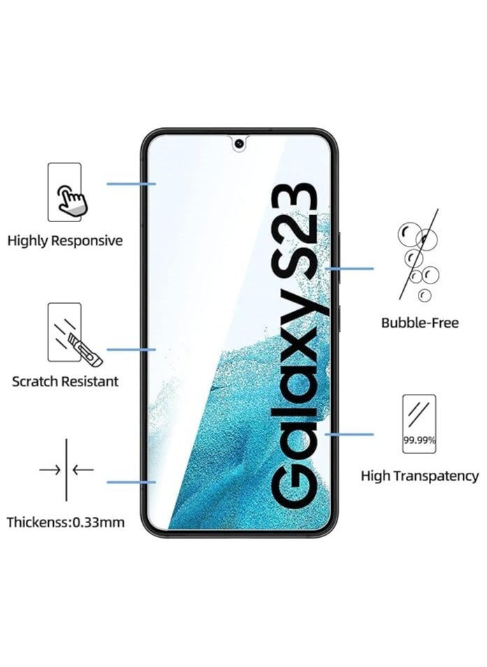 Generic One Minute Screen Protector for Samsung Galaxy S22/S23 Tempered Glass Screen Protector Full Glue Edge to Edge 9H Hardness Anti Fingerprint Scratch Resistance Glass Fingerpint work  - Image 2