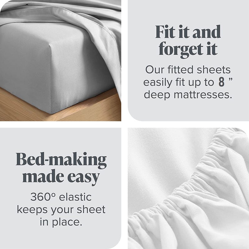VOMZER VOMZER 320 TC Cotton Feel All Around Elastic Fitted Bedsheets King Size Premium Elastic Fitted King Size Bed Sheet for Double Bed with 2 Pillow Covers Size 78 x 72 White Lily  - Image 5