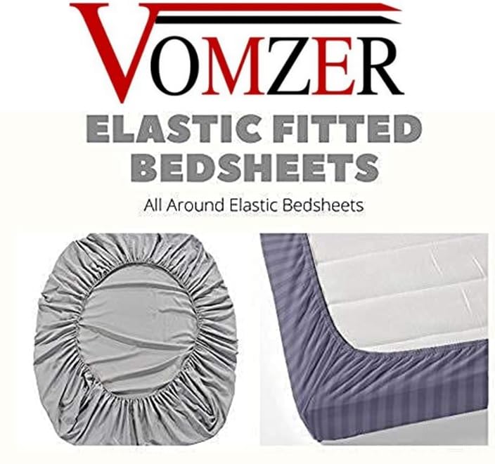 VOMZER VOMZER 320 TC Cotton Feel All Around Elastic Fitted Bedsheets King Size Premium Elastic Fitted King Size Bed Sheet for Double Bed with 2 Pillow Covers Size 78 x 72 White Lily  - Image 4