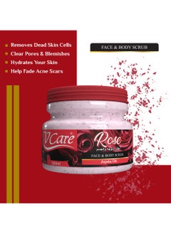 VCare Vcare Face and Body Scrub 500ml| Rose and Jojoba Gentle Exfoliation for Smooth Skin  - Image 2