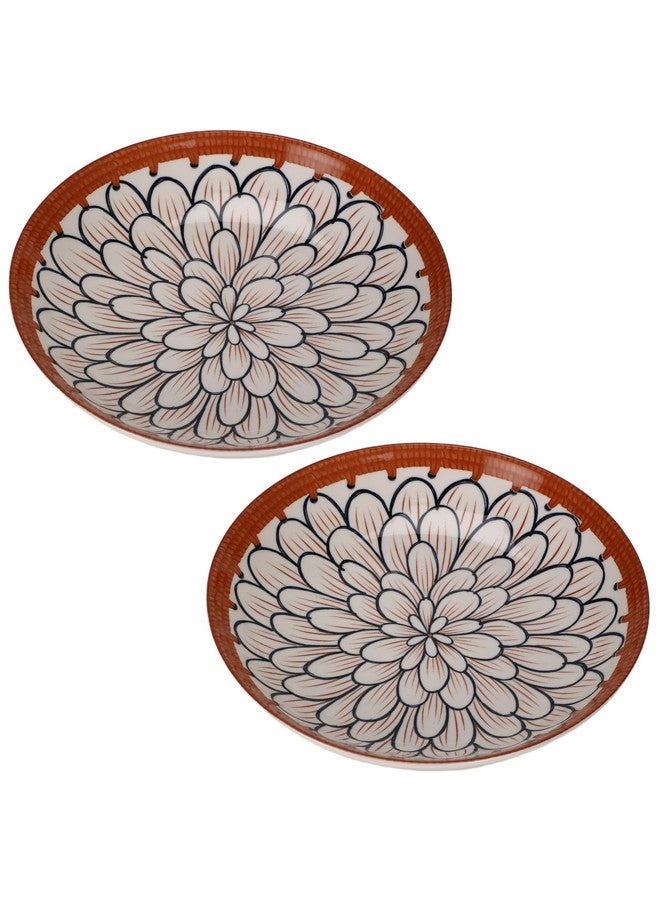 OLWICK أطباق عشاء سيراميك OLWICK®، 8 بوصات، أطباق دائرية للمطبخ للحلويات، المقبلات، المعكرونة، السلطة، السندويشات، آمنة للاستخدام في الميكروويف وغسالة الصحون، مجموعة من 2 - Image 1