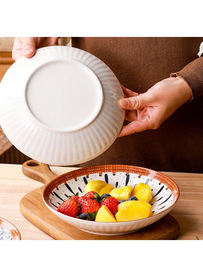 OLWICK أطباق عشاء سيراميك OLWICK®، 8 بوصات، أطباق دائرية للمطبخ للحلويات، المقبلات، المعكرونة، السلطة، السندويشات، آمنة للاستخدام في الميكروويف وغسالة الصحون، مجموعة من 2 - Image 4