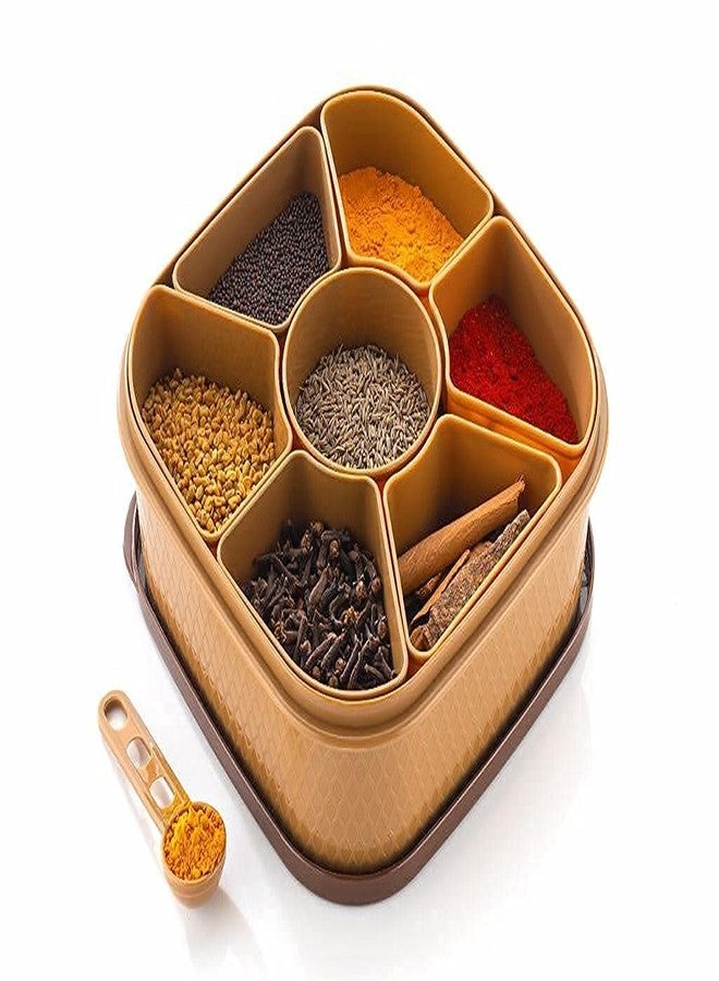 DJD Section Heavy Duty Plastic Masala Box for Kitchen 700ml (Multicolor) - Image 1