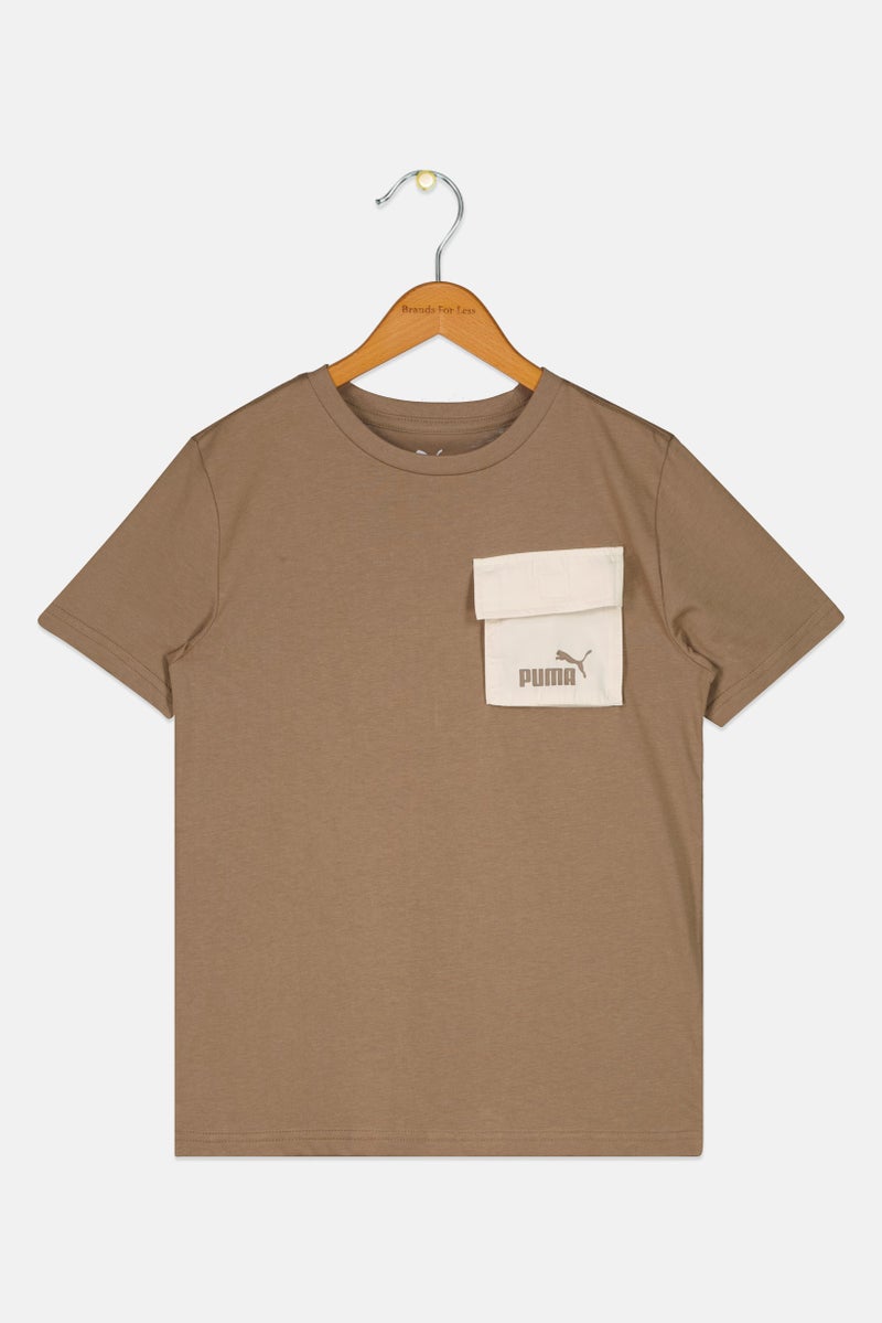 PUMA Kids Boy Sportswear Fit Short Sleeve Outdoor T-Shirt, Brown - Image 2
