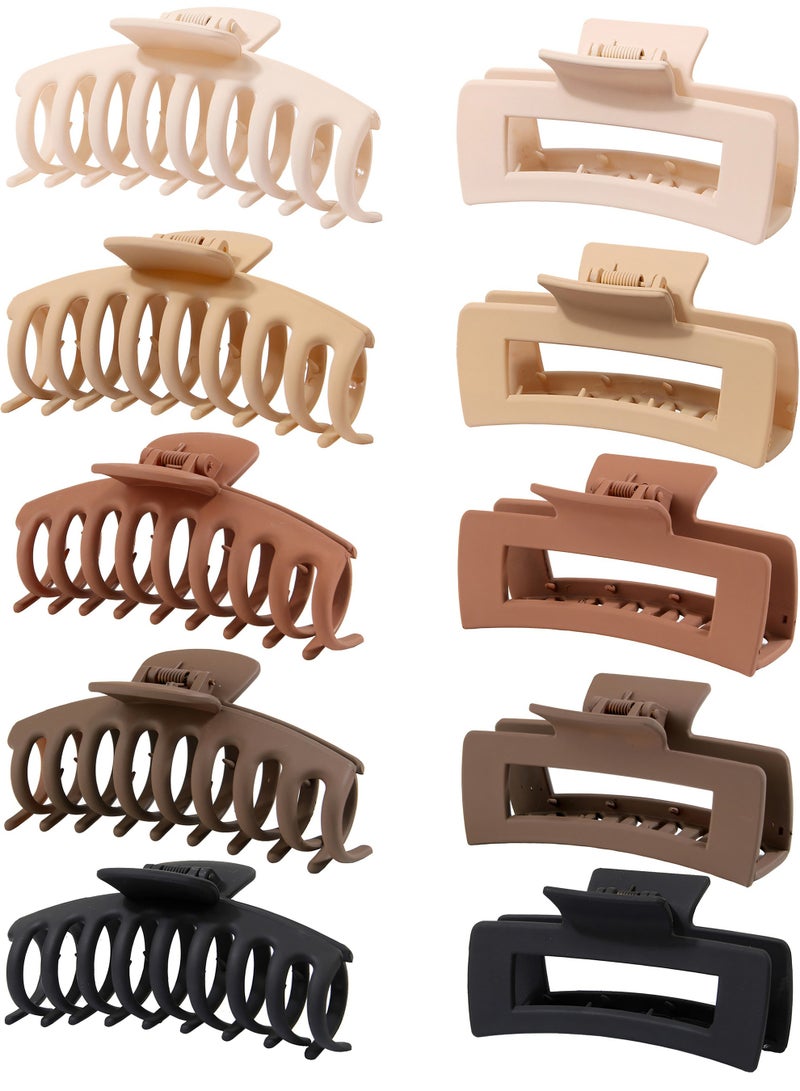 Generic 10-Piece Hair Claw Clips Set for Women - Non-Slip Large Claw Clips for Thick Hair, Strong Hold Hair Accessories for Girls, Durable Barrettes  - Image 1