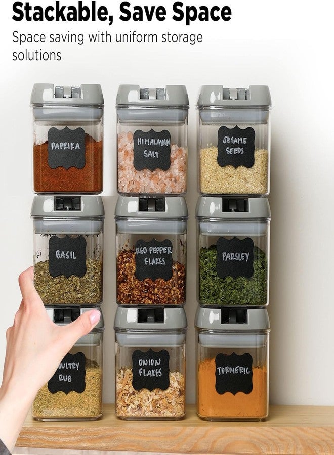 Shazo 9 PC Airtight Food Storage Containers - BPA Free Clear Plastic Snack & Spice Containers with Easy Lock Lids - Kitchen and Pantry Organization for Herbs, Coffee, Tea - 0.5L / 2.1 Cups - Image 4