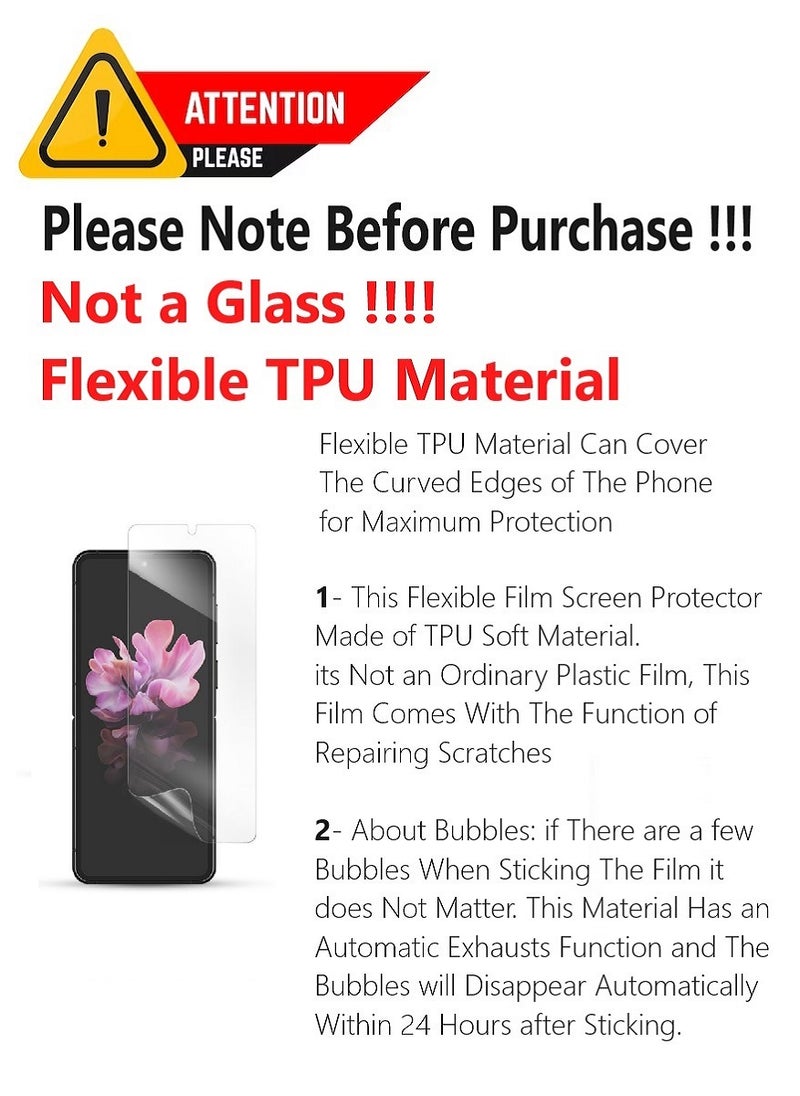 Unipha Flexible TPU Screen Protector Designed For Samsung Galaxy Z Flip Clear HD Self Healing Unbreakable Film - Image 2