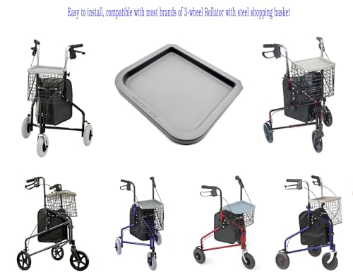 ForconMed Rollator Tray Cover for 3-Wheel Rollator Basket - Compatible with Most Brands - Universal Replacement Part (1Ea, Gray) - Image 4